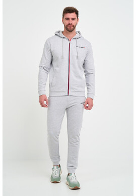 Lee Cooper Худи с цип - Светлосив меланж - Pepit.bg