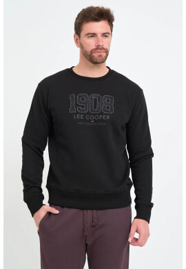 Lee Cooper Суитшърт с лого - Черен/Сив - Pepit.bg