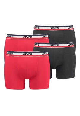 Levis Боксерки с лого - 4 чифта - Червен/Tъмносив - Pepit.bg