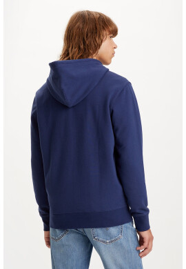 Levis Памучно худи с цип - Тъмносин - Pepit.bg