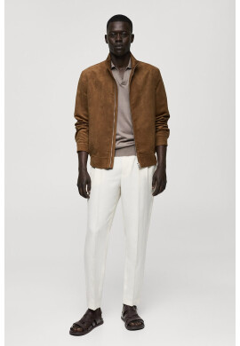 Mango Яке бомбър Parma от еко велур - Pepit.bg