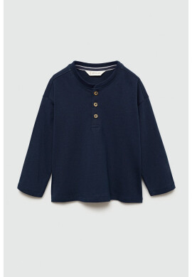 Mango Памучна блуза Henley - Pepit.bg