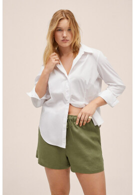 Mango Шорти Linen с връзка - Pepit.bg