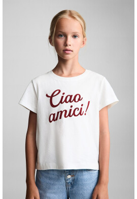 Mango Тениска Ciao с надпис - Pepit.bg