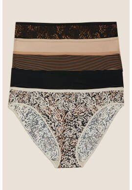 Marks  Spencer Бикини с ниска талия - 5 чифта - Pepit.bg