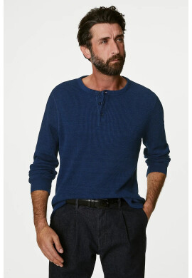 Marks  Spencer Блуза с деколте Henley - Pepit.bg