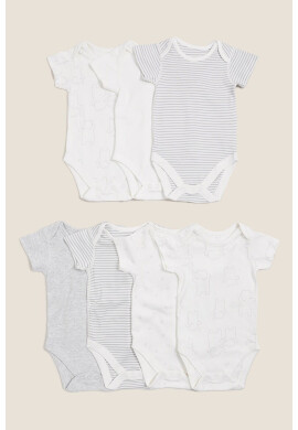 Marks & Spencer Боди с щампа - 7 броя - Pepit.bg