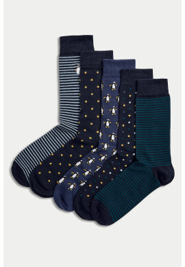 Marks  Spencer Дълги чорапи с десен - 5 чифта - Pepit.bg