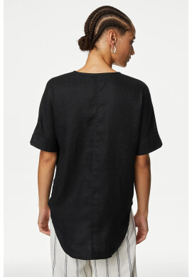 Marks  Spencer Ленена блуза с шпиц - Pepit.bg