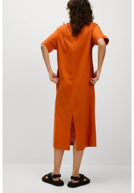 Marks  Spencer Миди шпиц рокля с лен - Pepit.bg