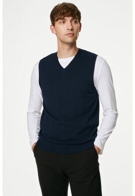 Marks  Spencer Памучен елек с шпиц - Pepit.bg