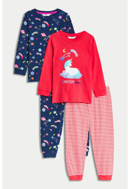 Marks  Spencer Памучна пижама 2 чифта - Pepit.bg