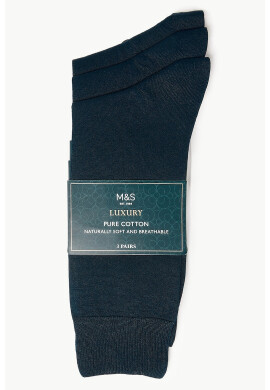 Marks  Spencer Памучни чорапи - 3 чифта - Pepit.bg