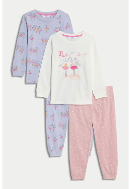 Marks  Spencer Памучни пижами 2 чифта - Pepit.bg