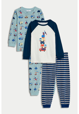 Marks  Spencer Памучни пижами 2 чифта - Pepit.bg