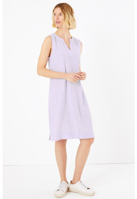Marks & Spencer Рокля с лен и райе - Pepit.bg