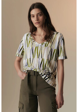 Marks  Spencer Тениска с лен и шпиц - Pepit.bg