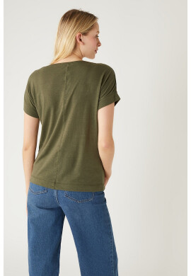 Marks  Spencer Тениска с лен с шпиц - Pepit.bg