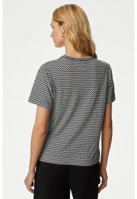 Marks  Spencer Тениска с модал и лен с принт - Pepit.bg