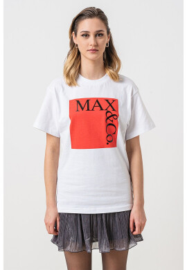 MaxCo Тениска с лого - Бял - Pepit.bg
