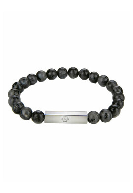 Monomen Мънистена гривна Black&Grey Jasper - Pepit.bg