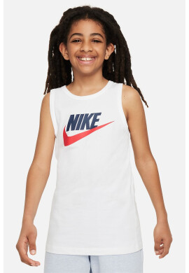 Nike Памучен топ с лого - Pepit.bg