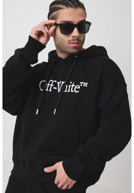 OFF-WHITE Худи с лого - Черен - Pepit.bg