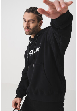 OFF-WHITE Худи с лого - Черен - Pepit.bg