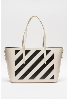 OFF-WHITE Кожена чанта с лого - Pepit.bg