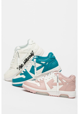 OFF-WHITE Кожени спортни обувки с лого - Pepit.bg