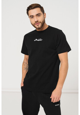 OFF-WHITE Тениска Script с овално деколте - Pepit.bg