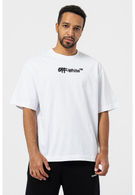 OFF-WHITE Уголемена тениска с лого - Pepit.bg