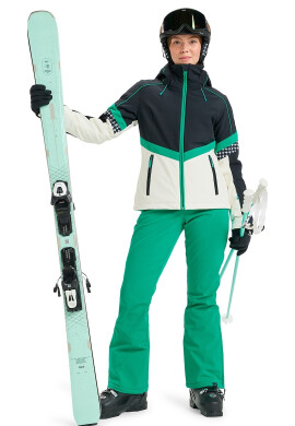 ROXY Ски яке Peak Chic със Softshell - Бял/Зелен/Черен - Pepit.bg