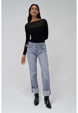 Salsa Jeans Слим блуза с деколте тип лодка - Pepit.bg