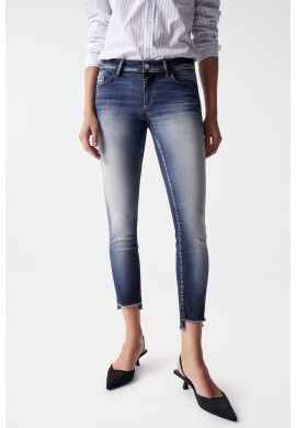 Salsa Jeans Дънки над глезена Wonder с повдигащ ефект - Тъмносин/Мръснобял - Pepit.bg