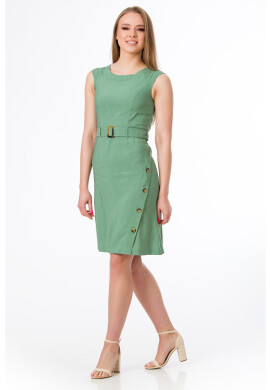 Sense Къса рокля с лен с колан - Pepit.bg