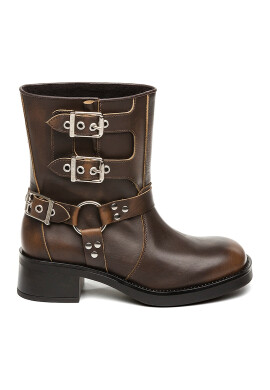 Steve Madden Кожени боти Becase - Кафяв - Pepit.bg