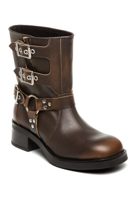 Steve Madden Кожени боти Becase - Кафяв - Pepit.bg