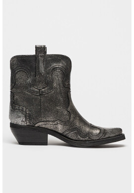Steve Madden Кожени боти Waynoa - Черен/Сребрист - Pepit.bg