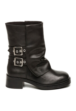 Steve Madden Кожени боти с токи - Черен - Pepit.bg