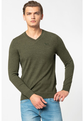 SUPERDRY Пуловер с памук и кашмир с шпиц - Pepit.bg