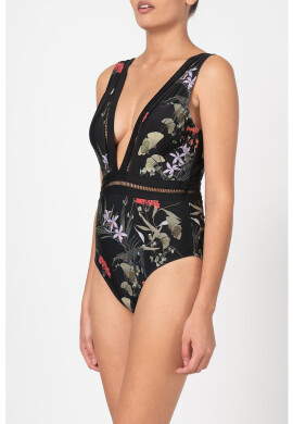 Ted Baker Бански Gessie с флорлен десен - Pepit.bg