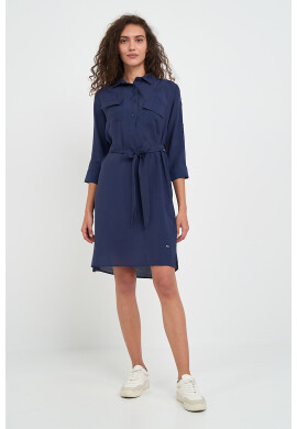 Timeout Права рокля с модал с джобове с капаче - Pepit.bg