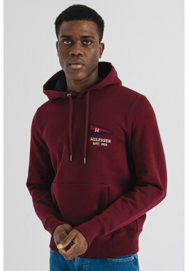Tommy Hilfiger Худи с бродирано лого - Тъмновиолетов - Pepit.bg