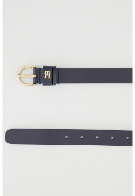 Tommy Hilfiger Кожен колан Essential с лого - Тъмносин - Pepit.bg