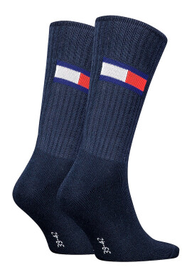 Tommy Hilfiger Унисекс дълги рипсени чорапи - 2 чифта - Pepit.bg