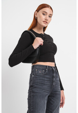 Tommy Jeans Къса блуза Henley - Pepit.bg