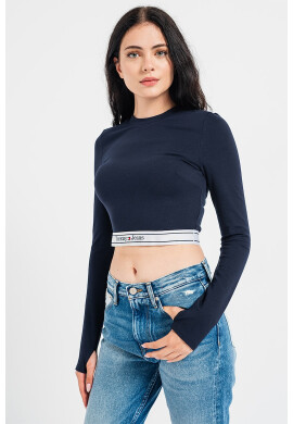 Tommy Jeans Къса блуза с лого - Pepit.bg