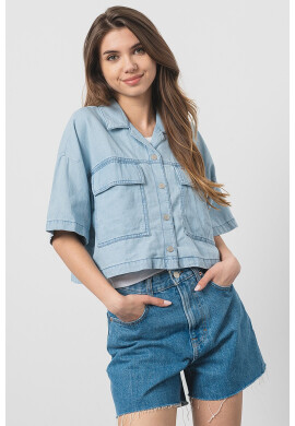 Tommy Jeans Къса риза деним - Pepit.bg