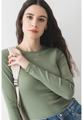 Tommy Jeans Слим блуза с бродирано лого - Pepit.bg